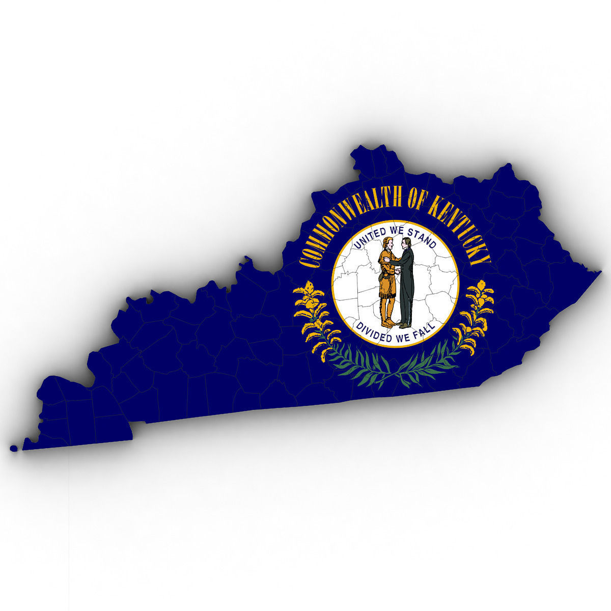 Kentucky Political Map 3D model_6