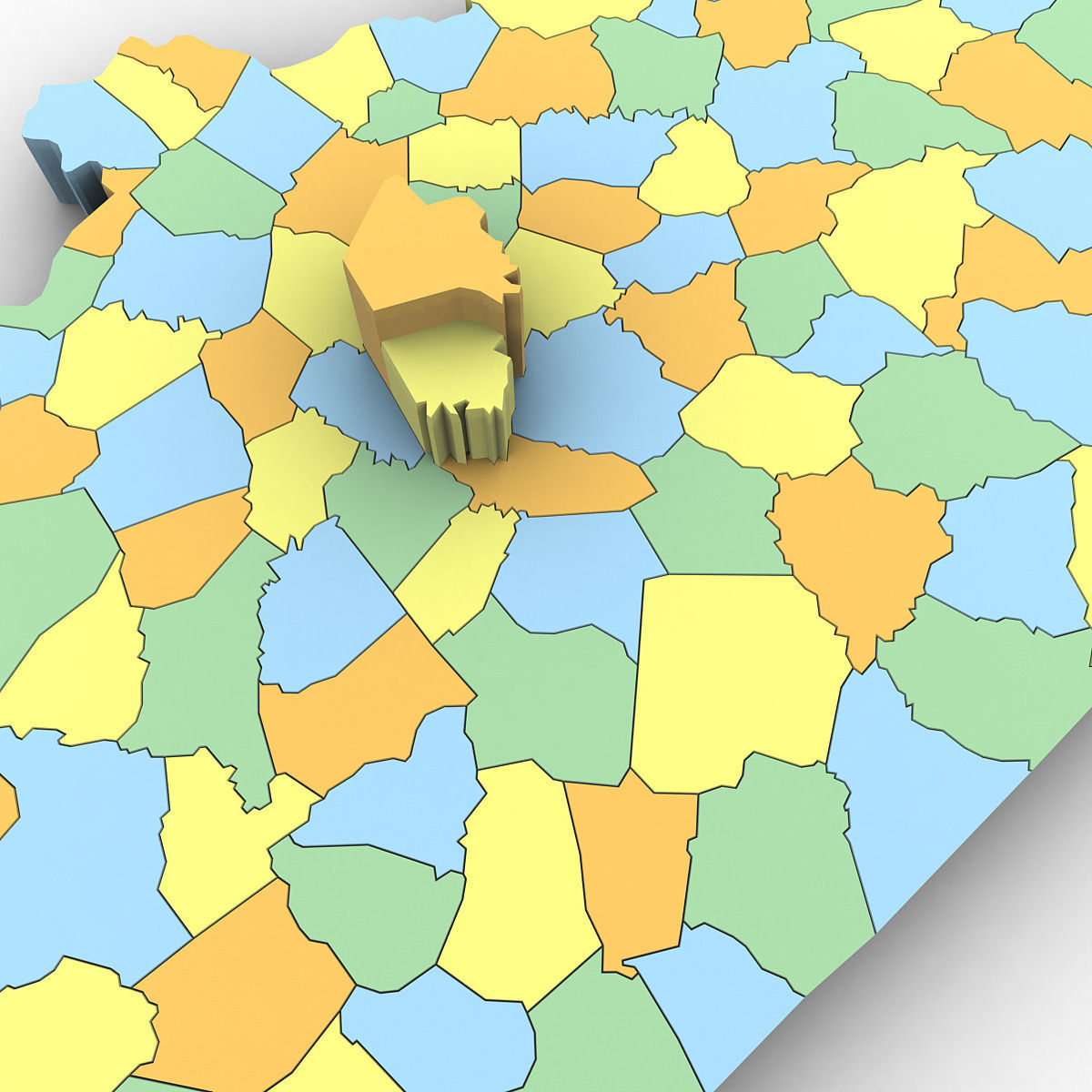 Kentucky Political Map 3D model_5