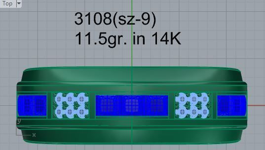 Round blue and white diamond ring 3108 3D print model 3D print model_4