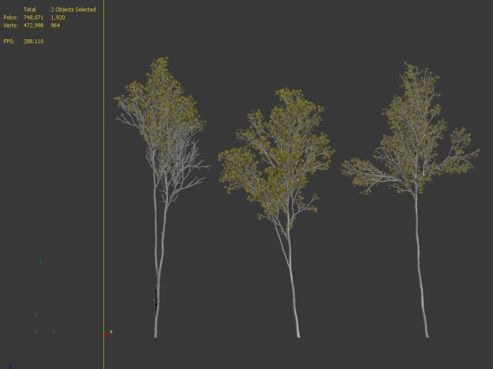 Aspen trees set 03 3D model_8