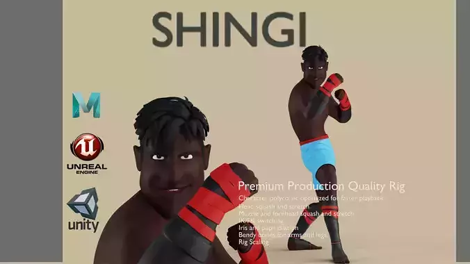 SHINGI RIG MAYA VERSION Low-poly 3D model