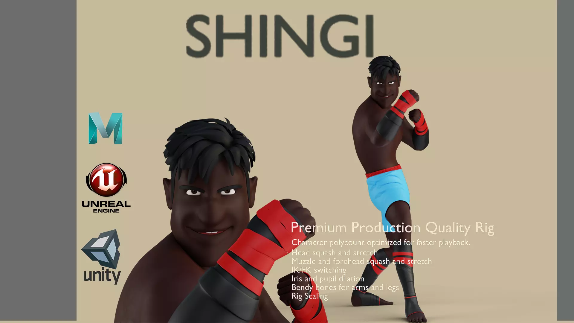 SHINGI RIG MAYA VERSION Low-poly 3D model