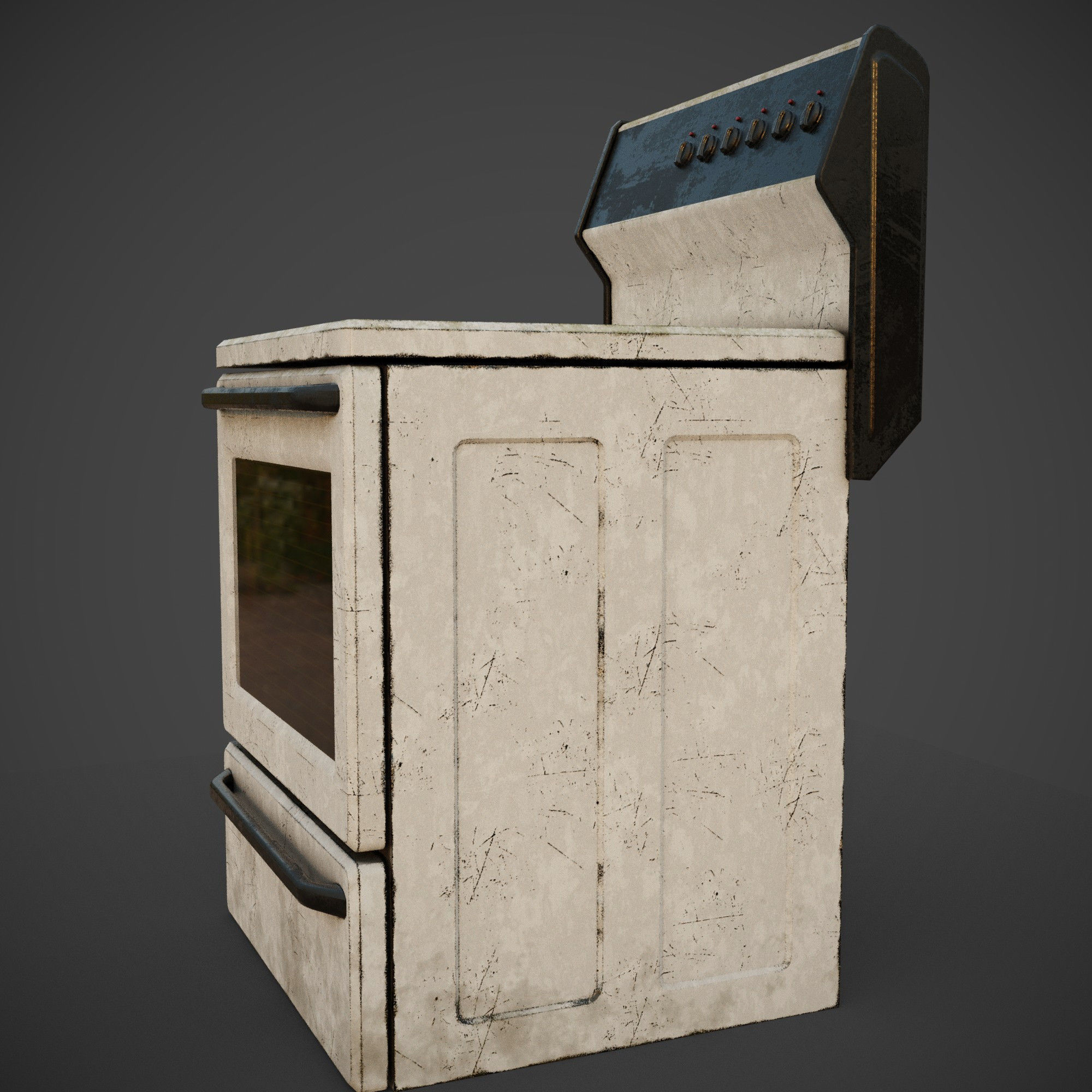 cooker stove Low-poly 3D model_3