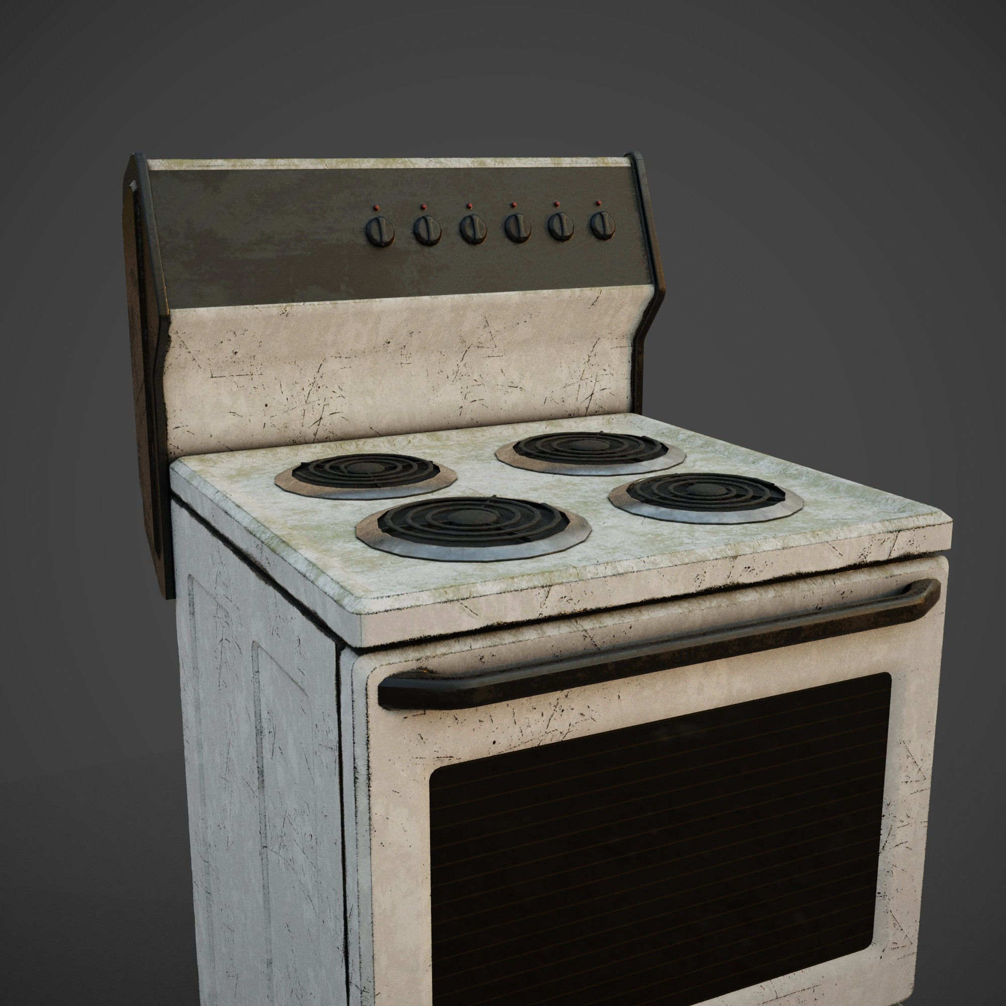 cooker stove Low-poly 3D model_5