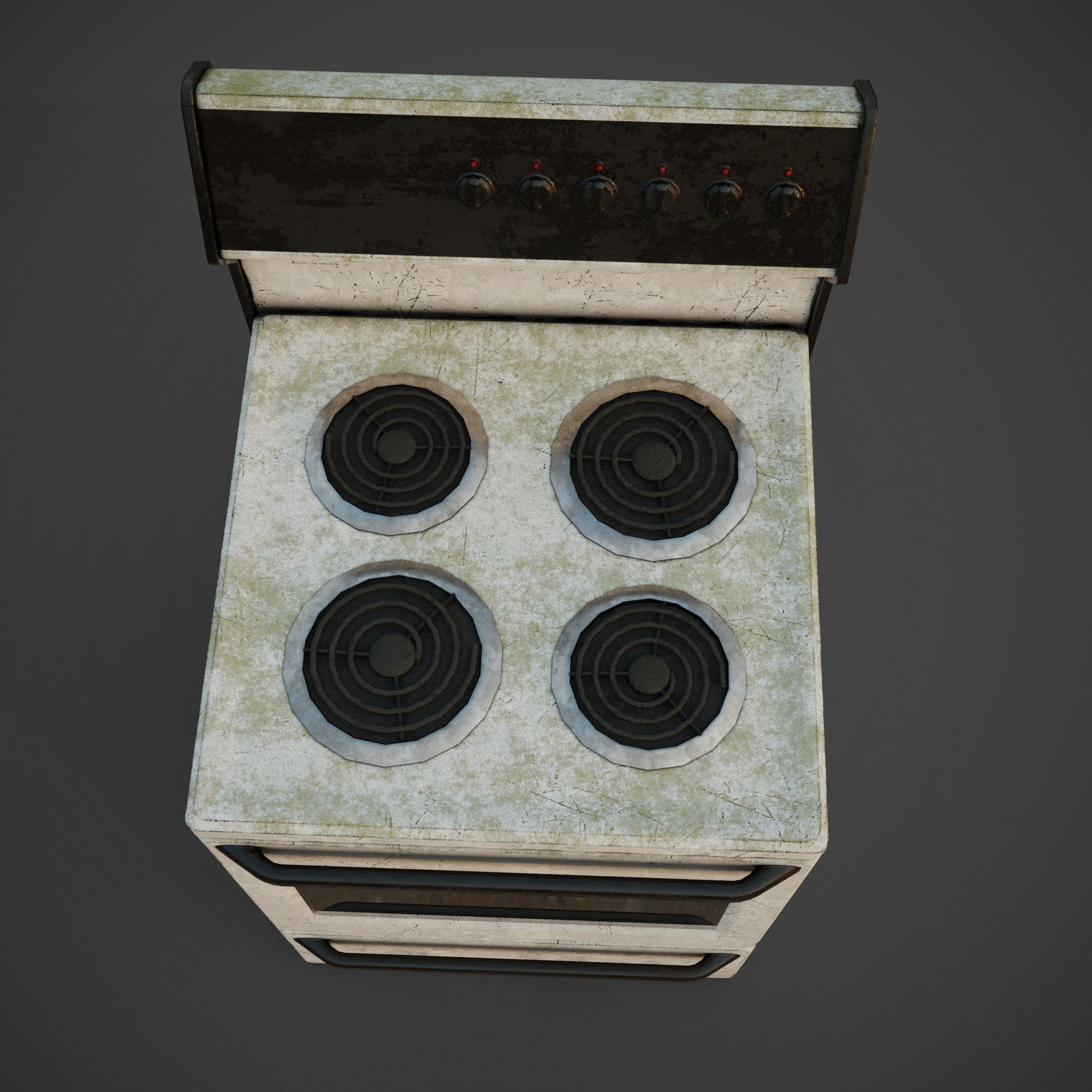 cooker stove Low-poly 3D model_4