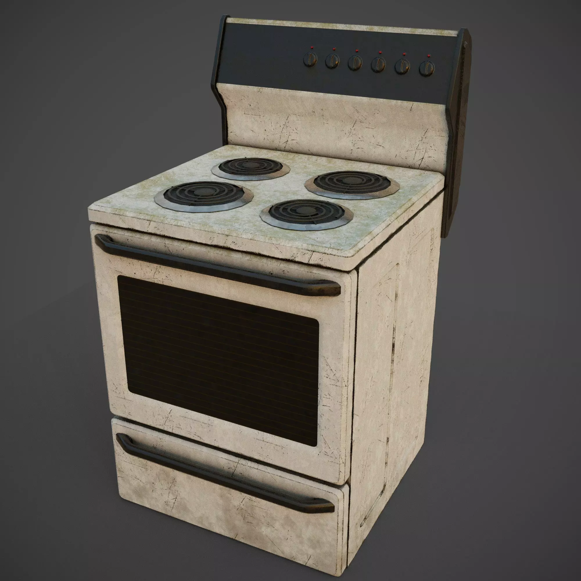 cooker stove Low-poly 3D model_0