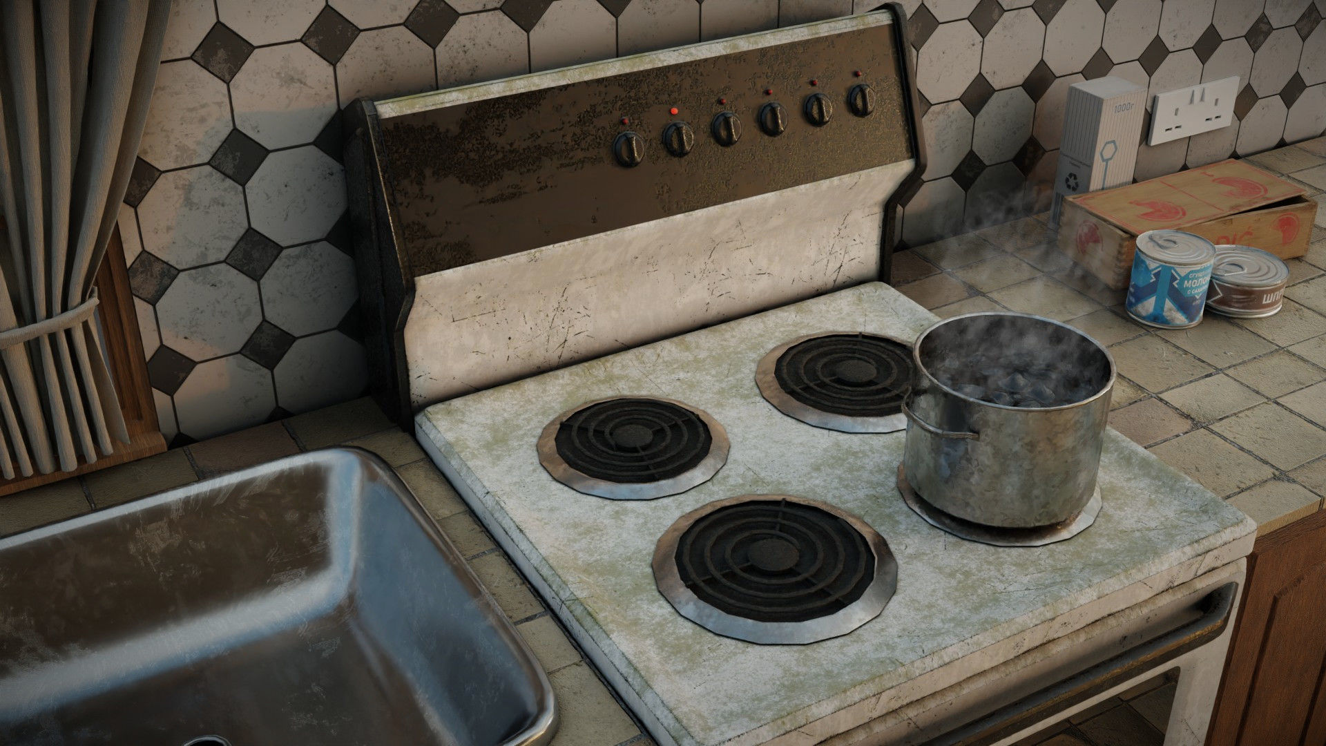 cooker stove Low-poly 3D model_2