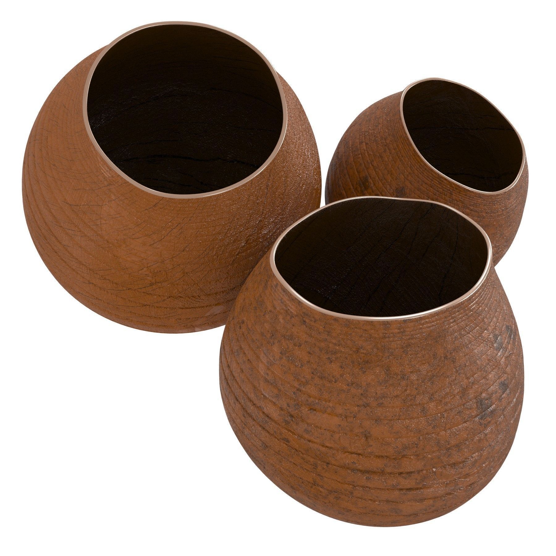 Christian Burchard wood vases 3D model_2