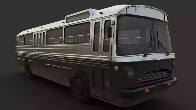 Bus model old Low-poly 3D model