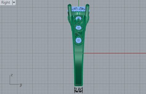 Bridge diamond ring 3110 3D print model 3D print model_6