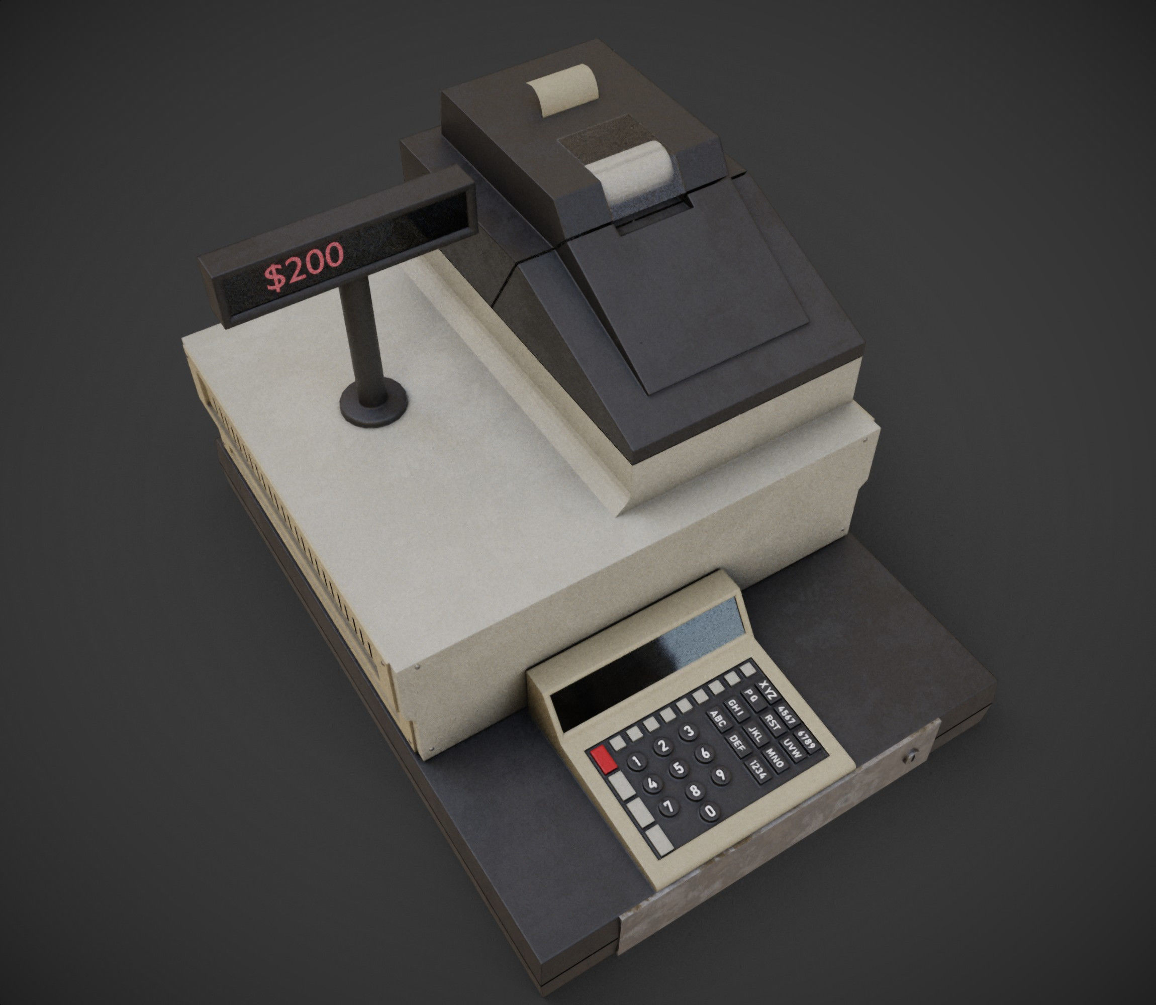 cash register Low-poly 3D model_1