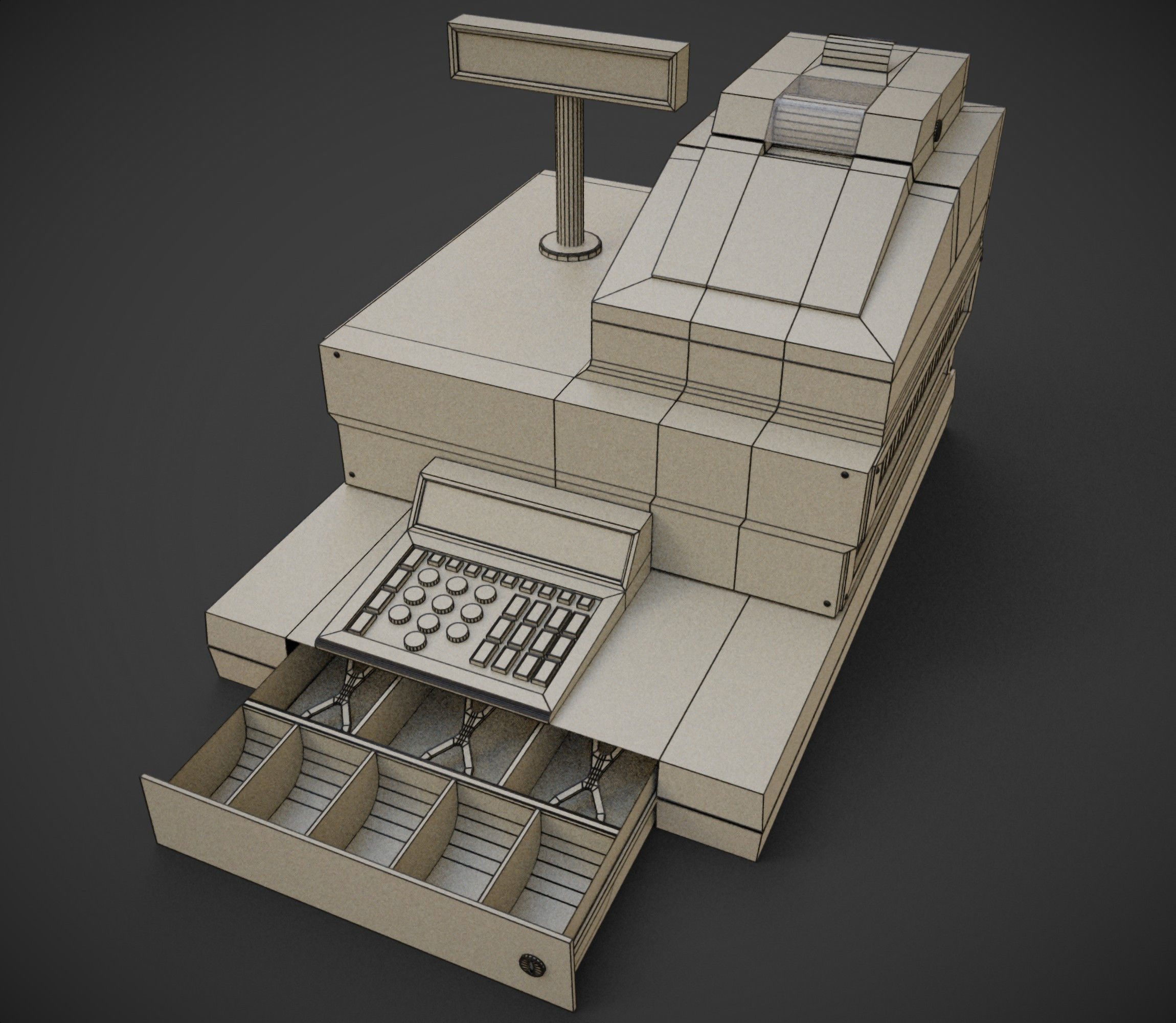 cash register Low-poly 3D model_5