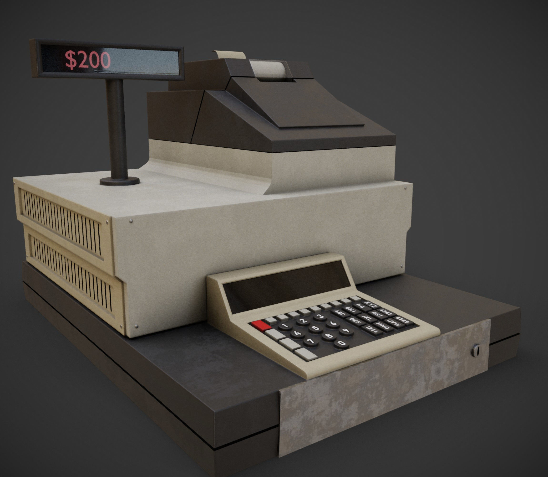 cash register Low-poly 3D model_4