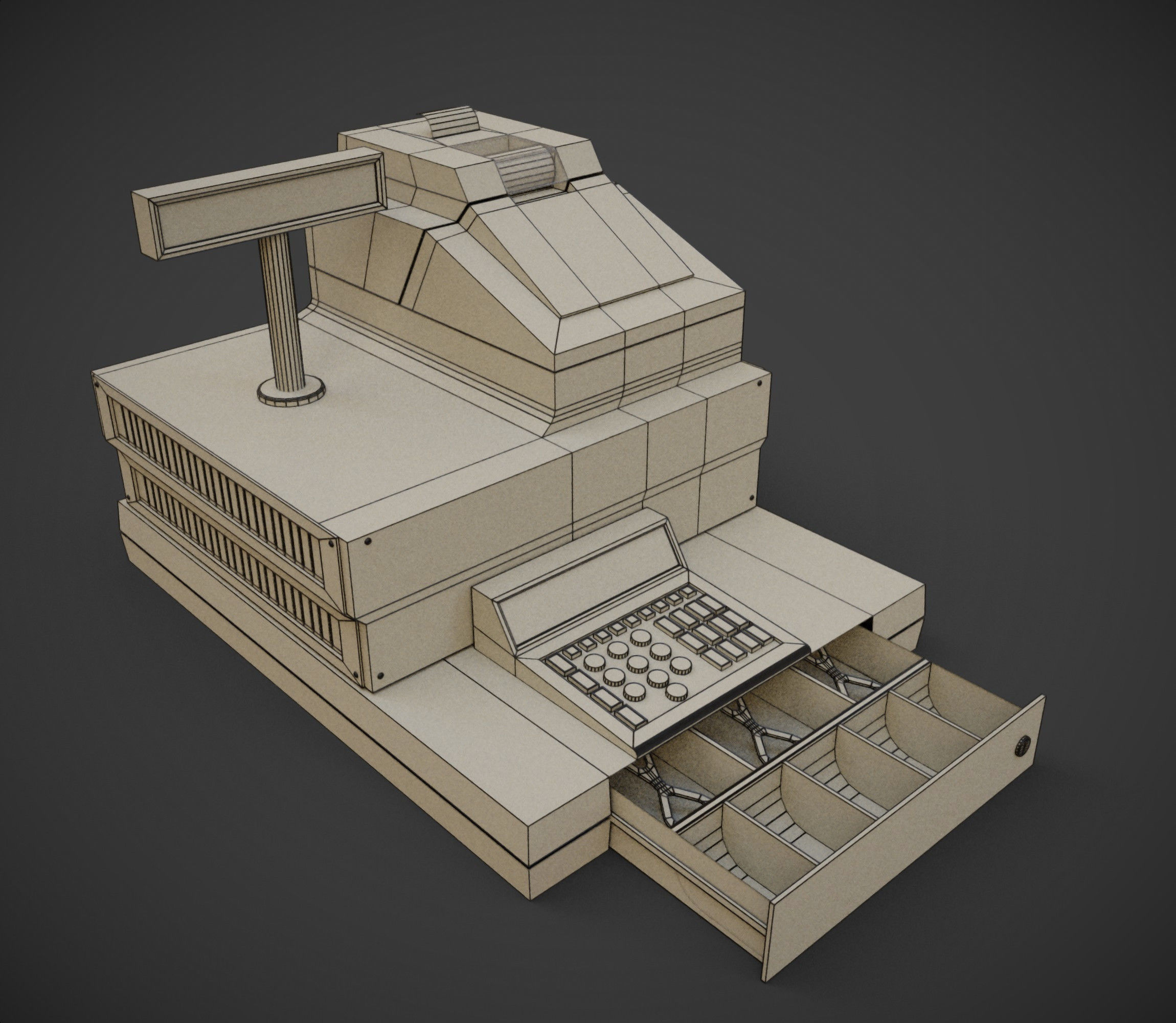 cash register Low-poly 3D model_6