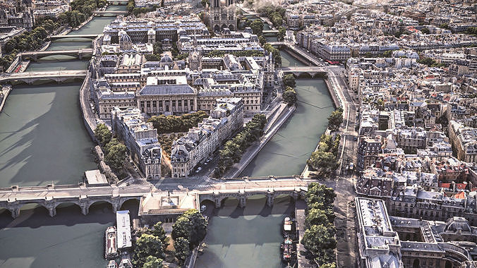 Paris City 3D model 3