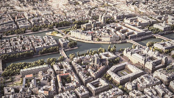 Paris City 3D model 2