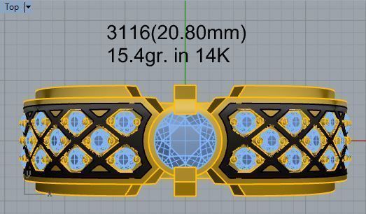 Black textured diamond ring 3116 3D print model 3D print model_4