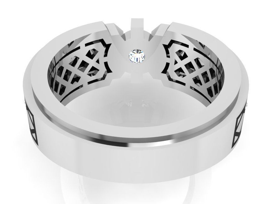 Black textured diamond ring 3116 3D print model 3D print model_3