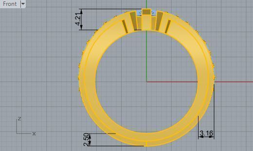 Black textured diamond ring 3116 3D print model 3D print model_5