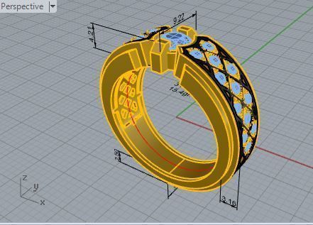 Black textured diamond ring 3116 3D print model 3D print model_7