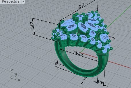 Triangle bright diamond ring 3117 3D print model 3D print model_7