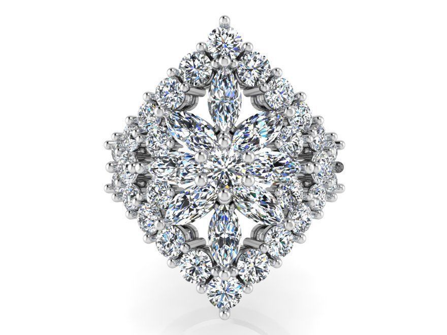 Triangle bright diamond ring 3117 3D print model 3D print model_2