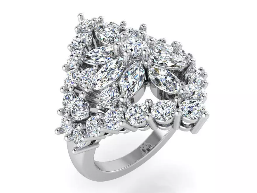 Triangle bright diamond ring 3117 3D print model 3D print model_0