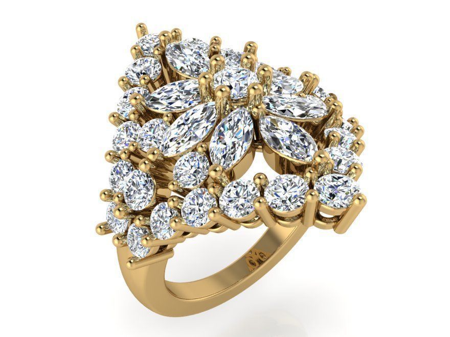 Triangle bright diamond ring 3117 3D print model 3D print model_1