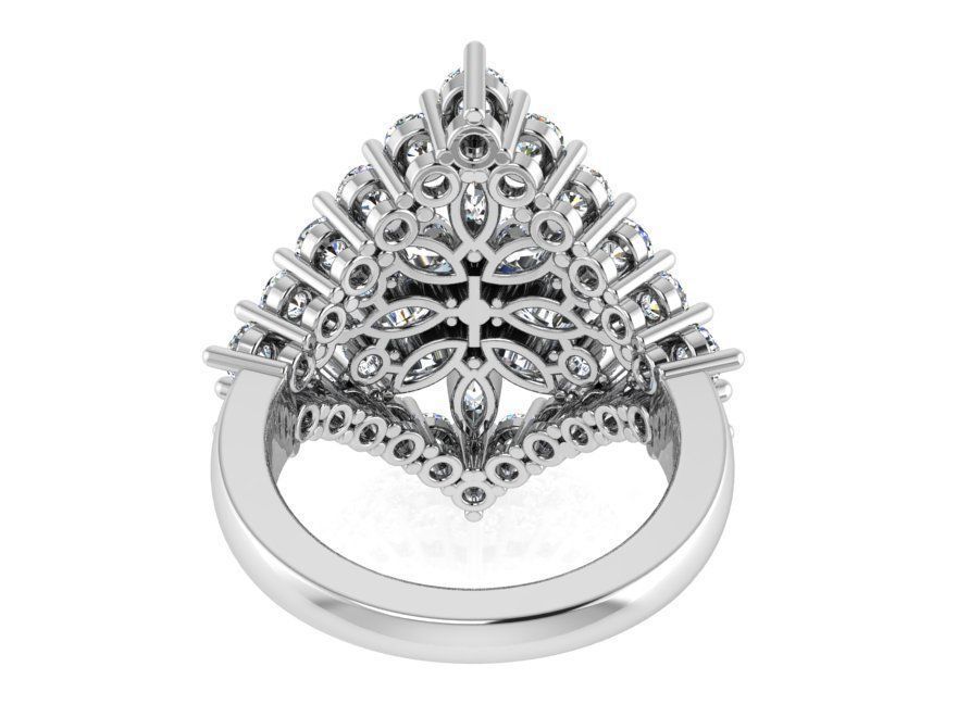 Triangle bright diamond ring 3117 3D print model 3D print model_3