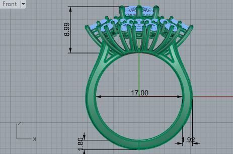 Bright flower diamond ring 3119 3D print model 3D print model_5