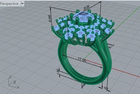 Bright flower diamond ring 3119 3D print model 3D print model_7