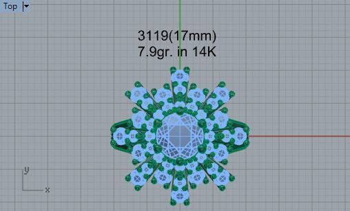 Bright flower diamond ring 3119 3D print model 3D print model_4
