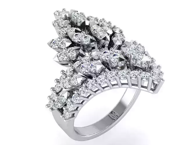 Leaf diamond ring 3121 3D print model 