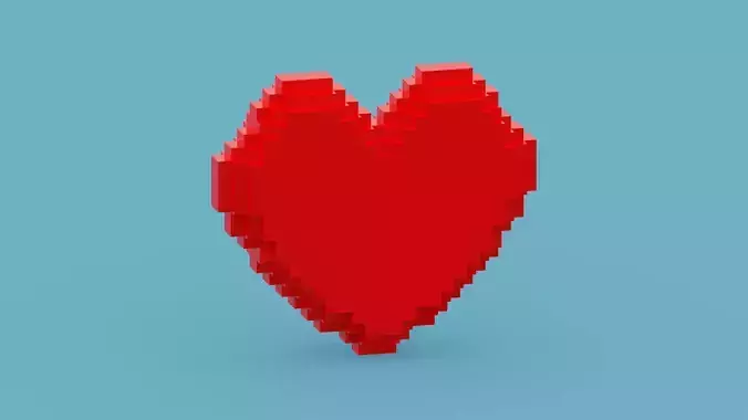 Voxel Red Heart