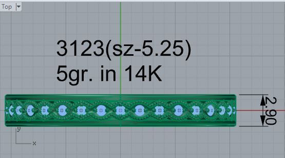 Round diamond ring 3123 3D print model 3D print model_4