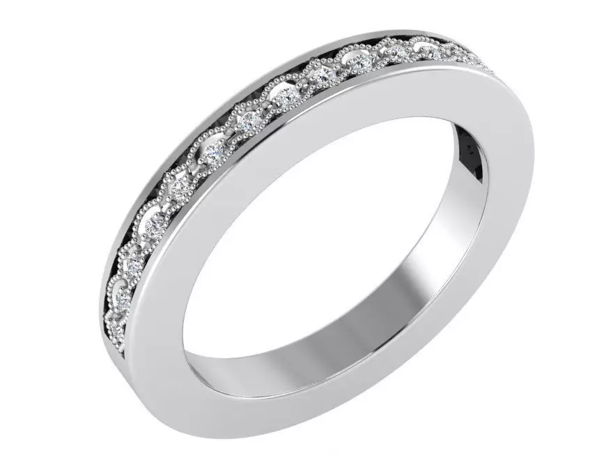Round diamond ring 3123 3D print model 3D print model_0
