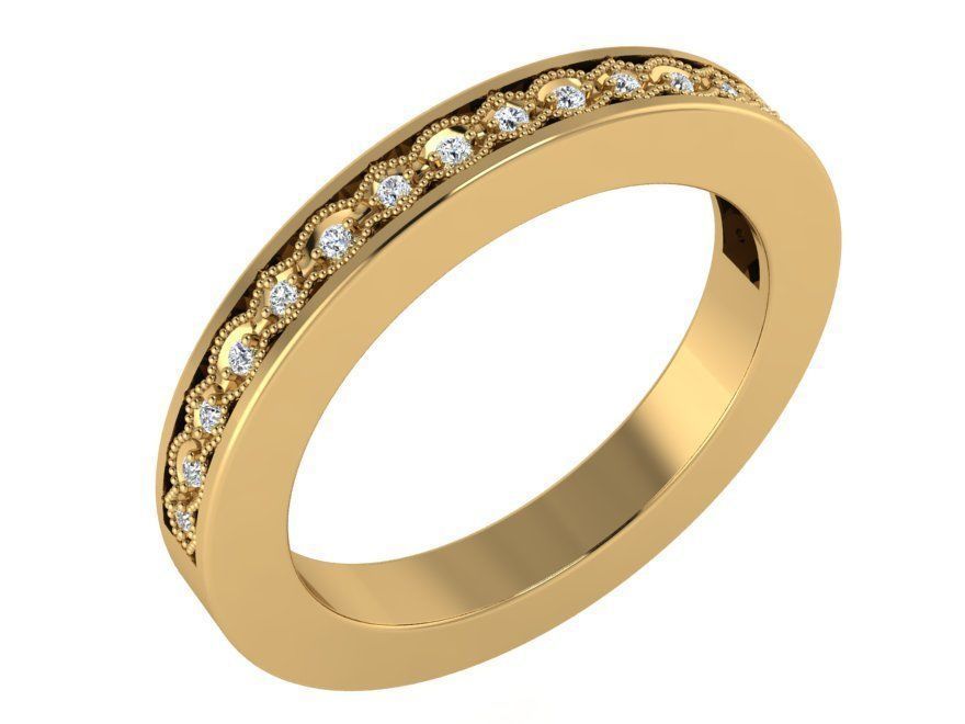 Round diamond ring 3123 3D print model 3D print model_1