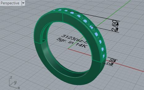 Round diamond ring 3123 3D print model 3D print model_7