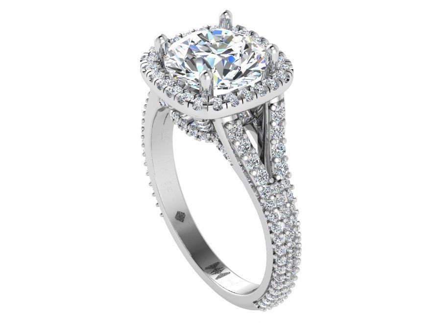 Thick square diamond ring 3126 3D print model 3D print model_2