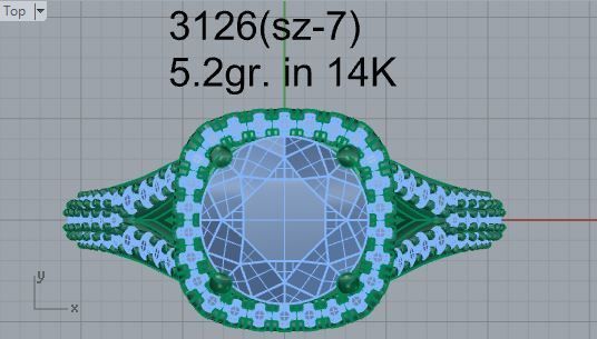 Thick square diamond ring 3126 3D print model 3D print model_4