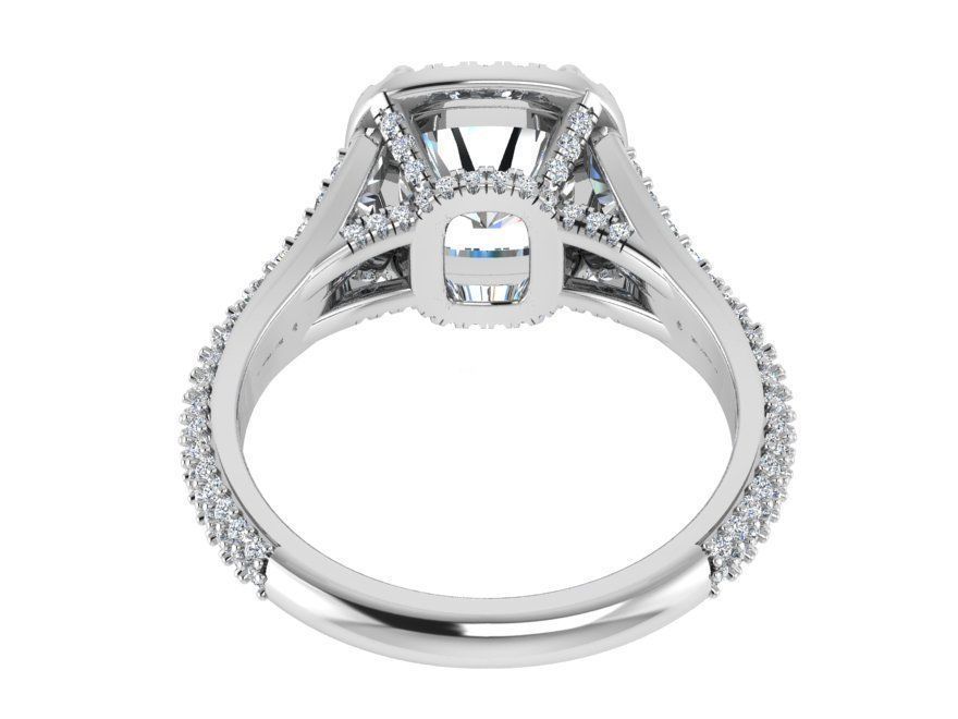 Thick square diamond ring 3126 3D print model 3D print model_3