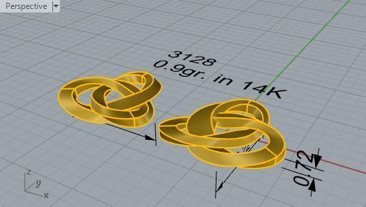 Styelish earrings 3128 3D print model 3D print model_7