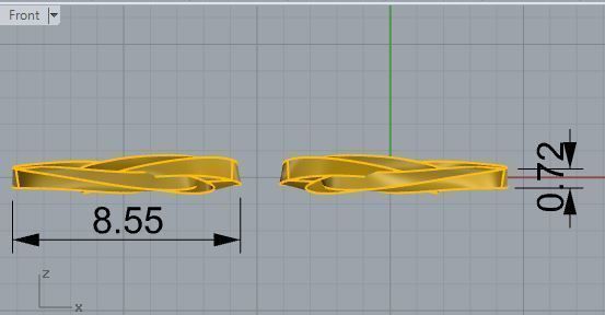 Styelish earrings 3128 3D print model 3D print model_5