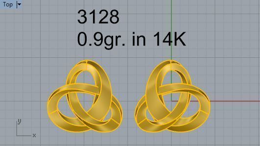 Styelish earrings 3128 3D print model 3D print model_4