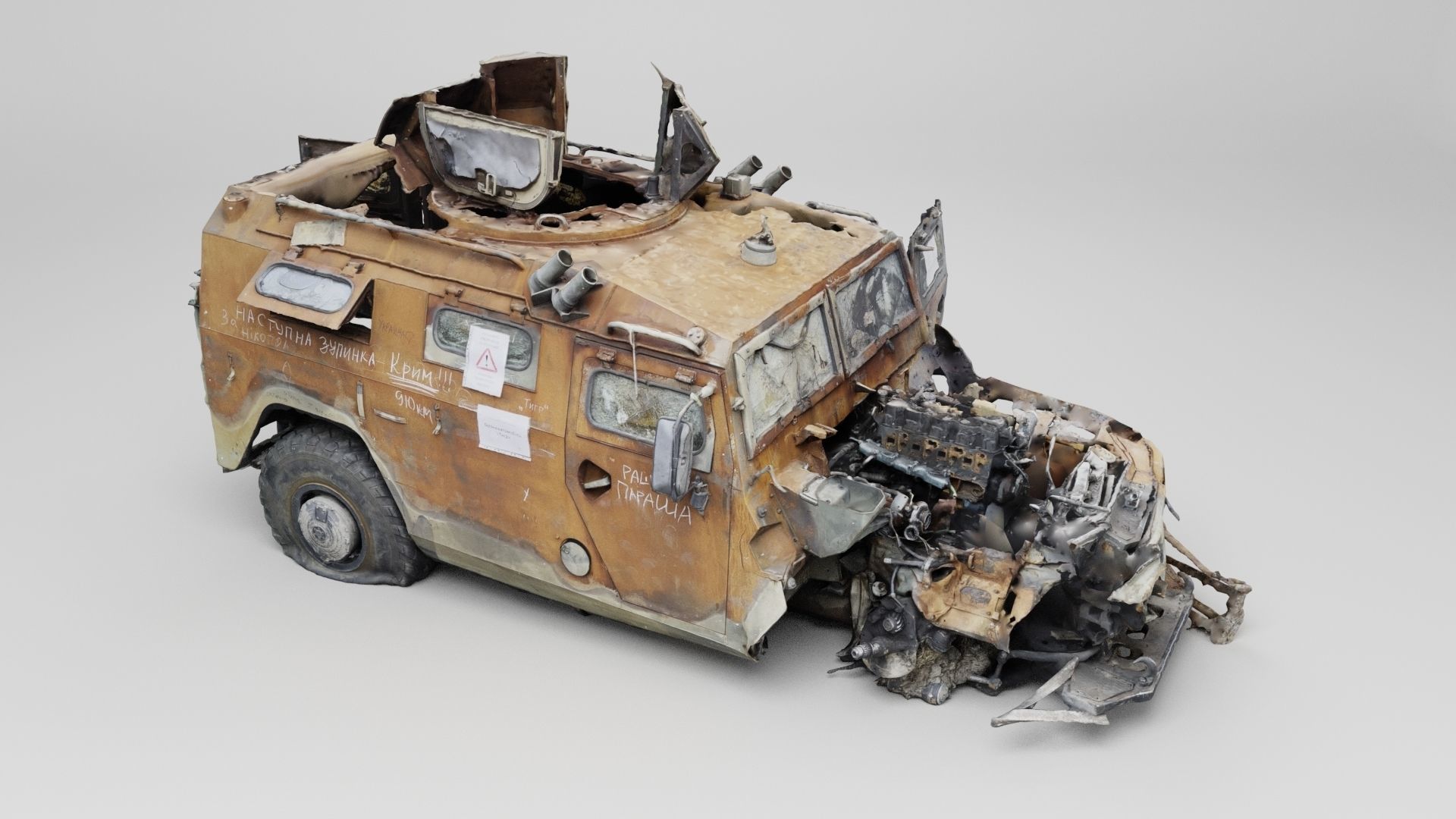 Tigr Tiger infantry mobility vehicle destroyed by Ukrainian army 3D model_4