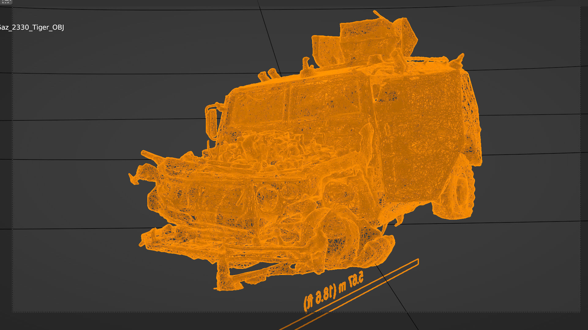 Tigr Tiger infantry mobility vehicle destroyed by Ukrainian army 3D model_6