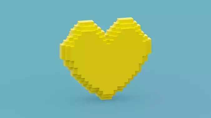 Voxel Gold Heart