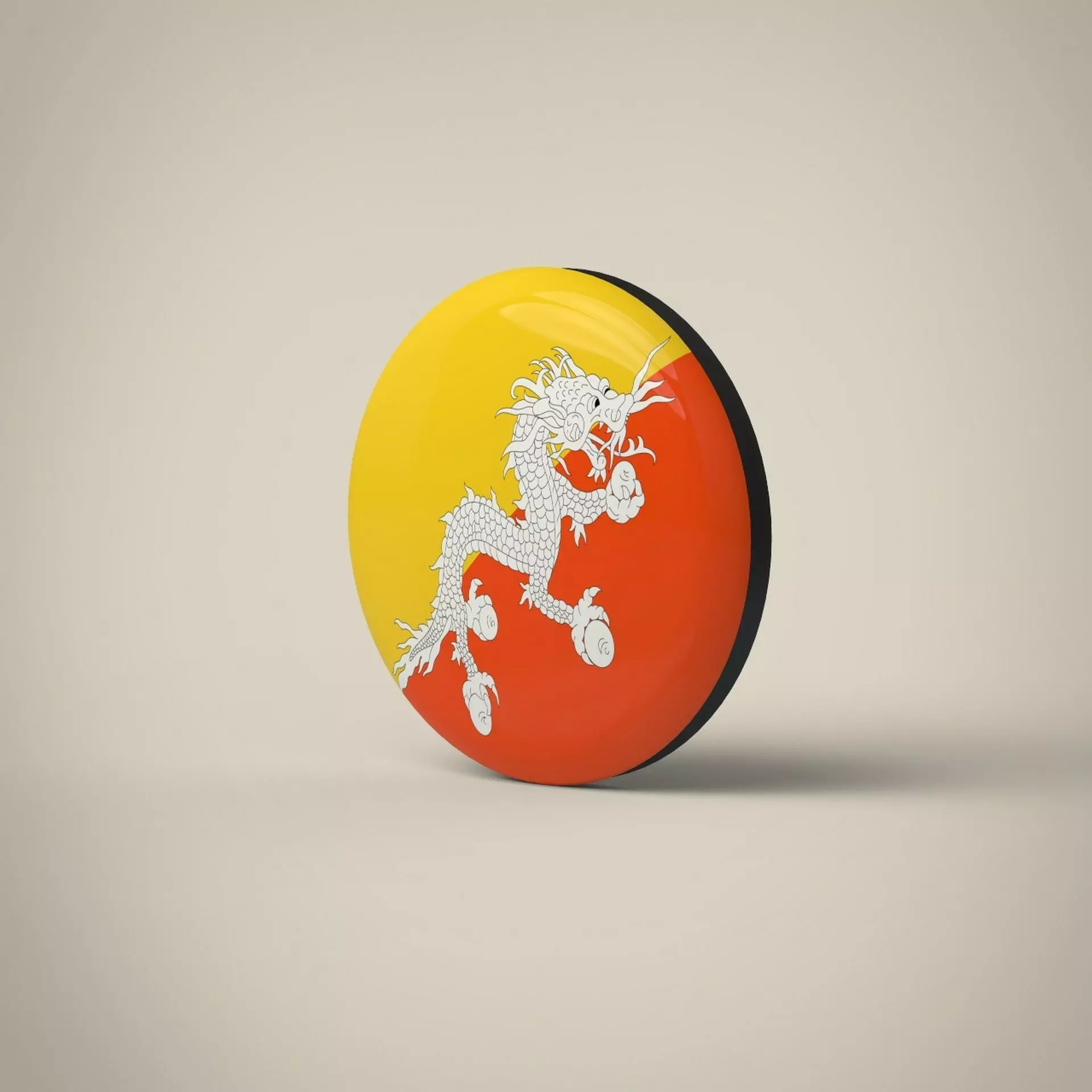 Bhutan Badge Low-poly 3D model