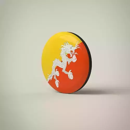 Bhutan Badge Low-poly 3D model