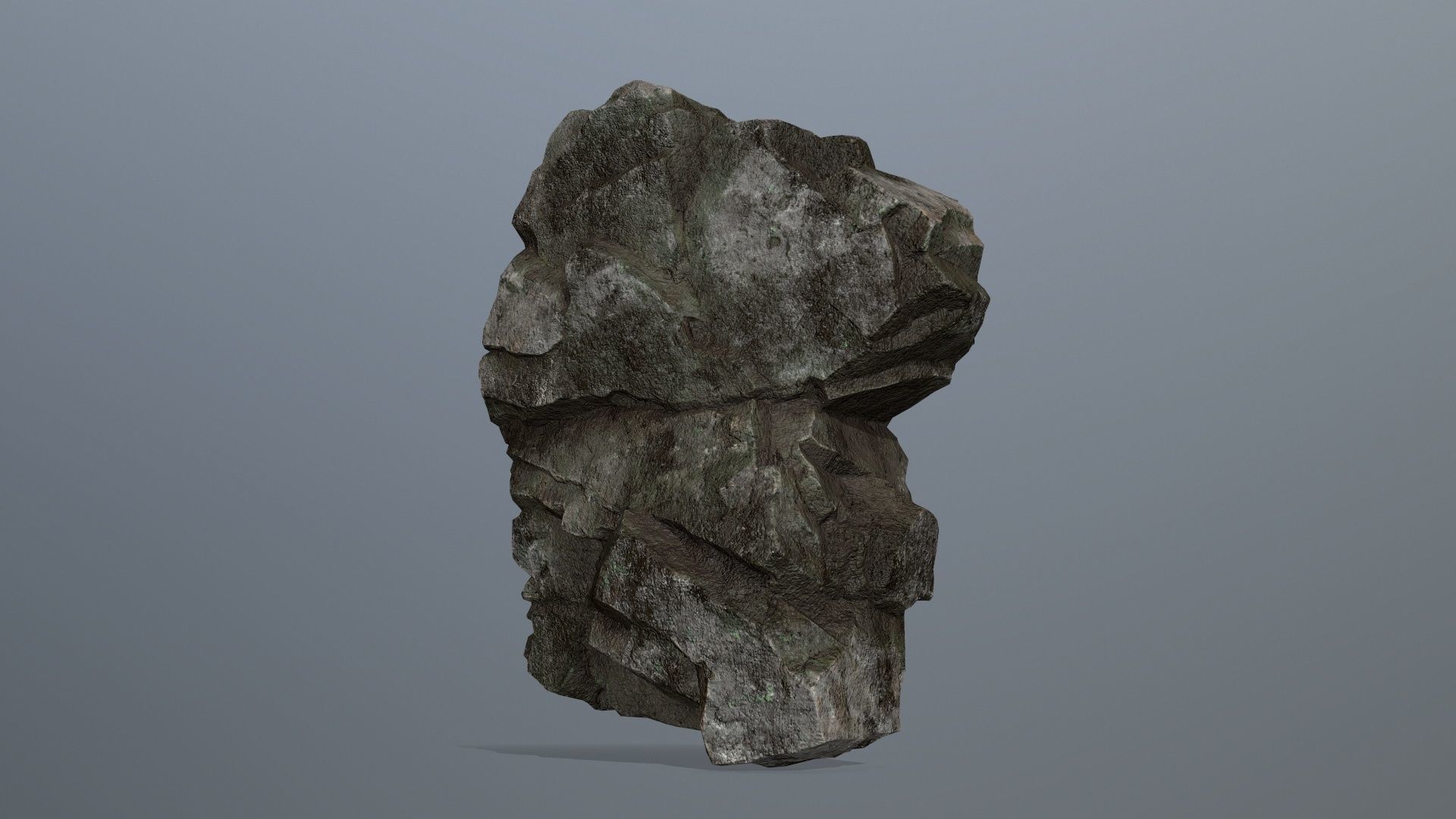 Stone rock Low-poly 3D model_1
